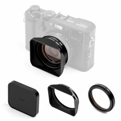 Picture of NiSi NC UV Adapter Hood Kit for Fujifilm X100 Series (Black) - Lens Protection Filter for Fuji X100 Cameras (X100, X100S, X100F, X100T, X100V, X100VI) - 49mm Front Filter Thread, Press-On Metal Hood