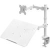 Picture of VIVO Fully Adjustable 13 to 32 inch Single Computer Monitor and Laptop Desk Mount Combo, Stand with Grommet Option, Fits up to 17 inch Laptops, White STAND-V002CW