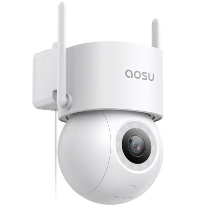 Picture of AOSU 3K Wired Security Camera Outdoor - Smart 24/7 Recording WiFi Camera for Home Security w/Sound Light Alerts, AI Surveillance, 360° View, Auto-Tracking (2.4Ghz WiFi Only)