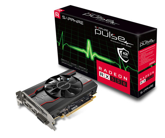 Picture of Sapphire 11268-01-20G Radeon Pulse RX 550 4GB GDDR5 HDMI/DVI-D/DP OC (UEFI) PCI-E Graphics Card