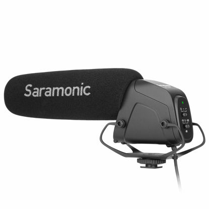 Picture of Saramonic Professional AA-Powered Supercardioid On-Camera Shotgun Microphone with 3-Stage Level Control and 75Hz High-Pass Filter (SR-VM4), Black