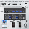 Picture of 8K HDMI KVM Switch 2 Monitors 2 Computers 8K@60Hz 4K@144Hz, MLEEDA USB 3.0 Dual Monitor KVM Switch for 2 Computer Share 2 Monitor and 4 USB3.0 HUB,Wired Remote,12V Power Adapter and USB Cable Included