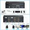 Picture of 4K/60Hz HDMI KVM Switch 2 Computers 3 Monitors, 2 Port HDMI KVM Switcher 2 in 3 Out for 2 PC Share 3 Monitors and 4 USB 3.0 Ports, Support Copy Mode/Extended Mode, Two Switching Modes