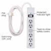 Picture of GE 6-Outlet Surge Protector, 4 Pack, 15 Ft Extension Cord, Power Strip, 800 Joules, Flat Plug, Twist-to-Close Safety Covers, Protected Indicator Light, UL Listed, White, 54651