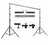 Picture of HYJ-INC Photo Background Support System with 8.5 x 10ft Backdrop Stand Kit, 100% Cotton Muslin Backdrop (White Black),Clamp, Carry Bag for Photography Video Studio