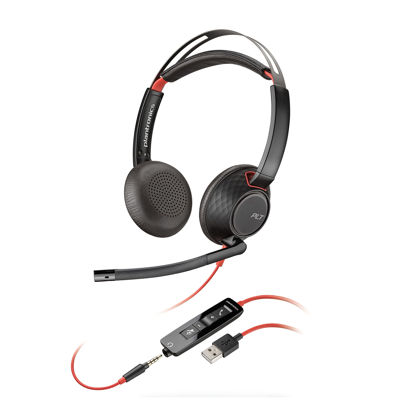 Picture of Plantronics Blackwire C5220 Binaural Headset with USB-A & 3.5 mm Jack, Black