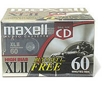 Picture of MAXELL XLII60-5+1 Blank Audio Cassette Tape (6 Pack)