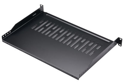 Picture of Rack Shelf 1U Vented Server Rack Mount Cantilever Tray, 50 lbs, 12 inches Deep, Black