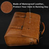 Picture of Mens Messenger Bag Vintage 15.6 Inch Waterproof Leather Laptop Briefcase Large Satchel Shoulder Bag Retro Office College Computer Bag, Brown