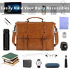 Picture of Mens Messenger Bag Vintage 15.6 Inch Waterproof Leather Laptop Briefcase Large Satchel Shoulder Bag Retro Office College Computer Bag, Brown