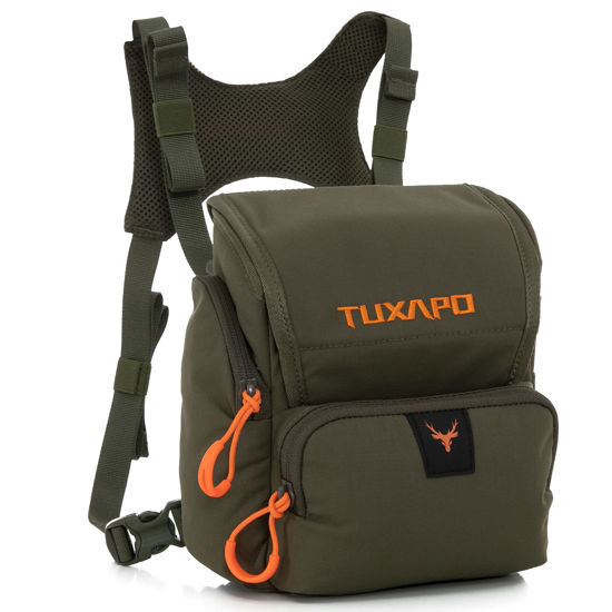 Picture of Tuxapo Binocular Harness Chest Pack with Rangefinder Pouch Bino Case for Hunting Hiking Shooting