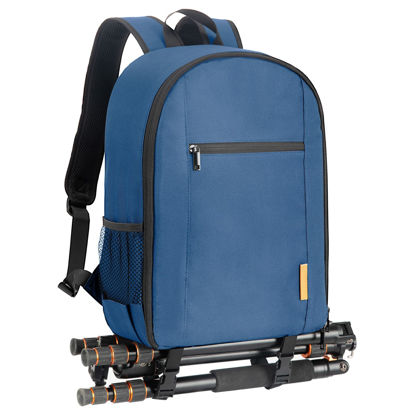 Picture of TARION Camera Bag Backpack for Photographers: Photography Camera Backpack with Laptop Compartment Waterproof Raincover Photo Backpack Bag Blue TB-M