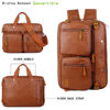 Picture of Men Vegan Leather Briefcase Backpack Hybrid 17 Inch Laptop Bag Case Business Messenger bag HB-22 (Brown)