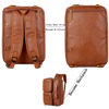 Picture of Men Vegan Leather Briefcase Backpack Hybrid 17 Inch Laptop Bag Case Business Messenger bag HB-22 (Brown)