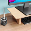 Picture of Aothia Large Dual Monitor Stand Riser, Solid Wood Desk Shelf with Eco Cork Legs for Laptop Computer/TV/PC/Printers, Perfect Desktop Stands Organizer with Underneath Storage for Office Accessories