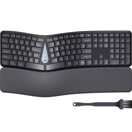 Picture of LIZRROT Wireless Ergonomic Keyboard, Split Keyboard with Wrist Rest and Cleaning Brush, 2.4G Computer Keyboard, Comfortable and Natural for Windows PC Laptops