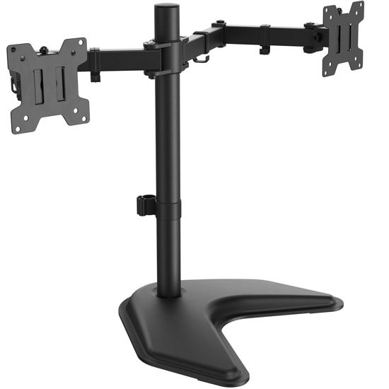 Picture of ErGear Freestanding Dual Monitor Stand for 2 Screens up to 32 inch, Heavy Duty Monitor Mount Holds Max 22 lbs per Arm, Height Adjustable Computer Monitor Stand for Desk, VESA 75x75/ 100x100mm, Black