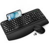 Picture of Wireless Keyboard and Mouse Combo, EAYBLLY Wave Keys Wireless Ergonomic Keyboard with Cushioned Wrist Rest, Phone Holder, 2.4GHz Silent Cordless Keyboard Mouse Set for Computer, Laptop, PC, Windows