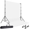 Picture of HYJ-INC Photo Background Support System with 8.5 x 10ft Backdrop Stand Kit, 100% White Cotton Muslin Backdrop,Clamp, Carry Bag for Photography Video Studio