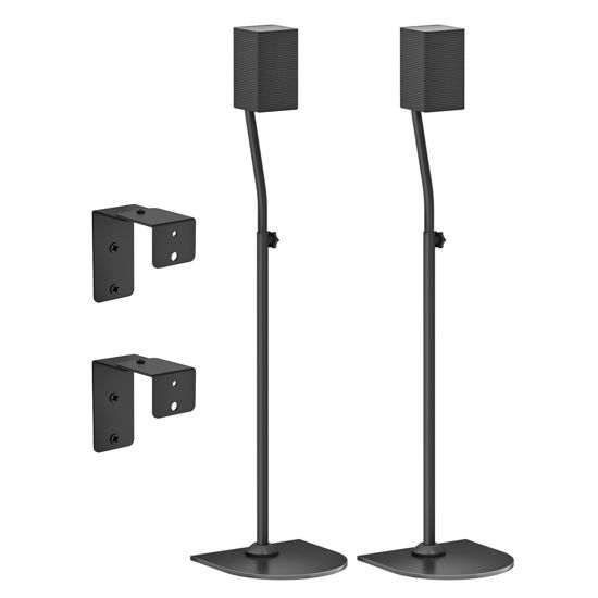 Picture of Speaker Stand Pair for Samsung Rear Speaker Stands and Wall Mount - Height Adjustable Extend 33" to 42" Floor Speaker Stand for HW-Q990C and More Samsung Surround Sound with Keyhole or Thread Hole