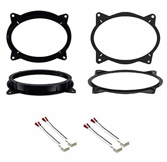 Picture of 6x9" Front and Rear Car Stereo Speaker Install Adapter Mount Bracket Plates and Speaker Wire Connectors for 2012 2013 2014 2015 2016 2017 Toyota Camry