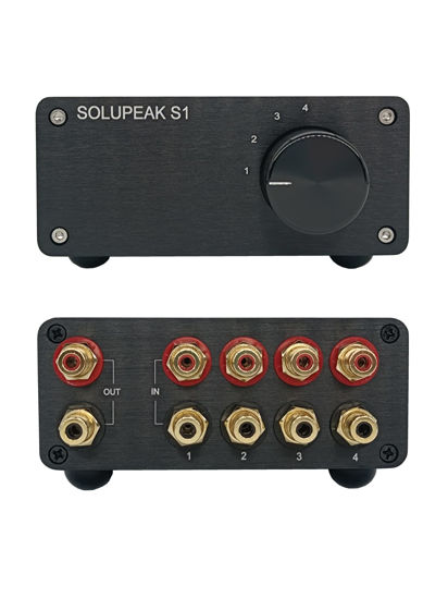 Picture of SOLUPEAK RCA Switch Stereo 4 in 1 Out Audio Signal Source Switcher HiFi Input Selector Splitter Box S1