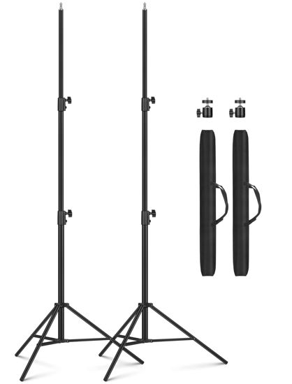 Picture of 2 Pack Heavy Duty 9.2 Feet/110'' Light Photography Tripod Stand, Aluminum Spring Cushioned Lighting Stand with Carry Bag for Relfectors Portrait, Softboxes, Umbrellas, Backgrounds, Flash, 280CM