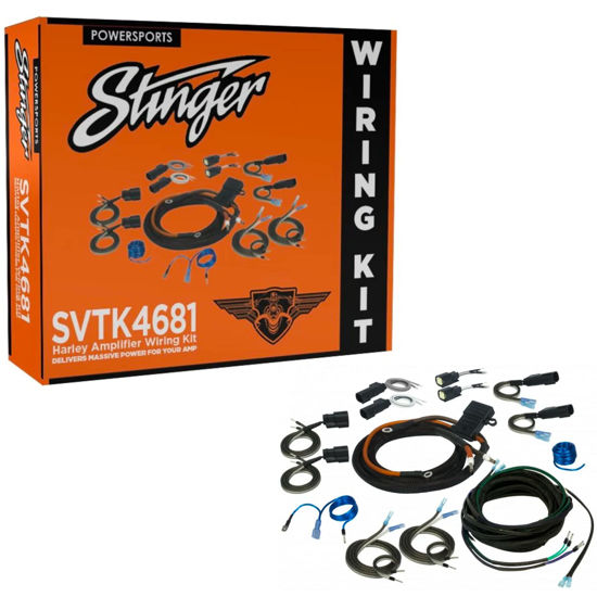 Picture of STINGER Harley-Davidson Touring Motorcycles (1998-Present) 2/4 Channel Universal Amplifier Wiring Kit, Direct Fit Wiring, Harley Davidson Road Glide & Street Glide, (SVTK4681)