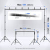 Picture of EMART Backdrop Stand 10x8.5ft(WxH) Photo Studio Adjustable Background Stand Support Kit with 2 Crossbars, 6 Backdrop Clamps, 2 Sandbags and Carrying Bag for Parties Events Decoration