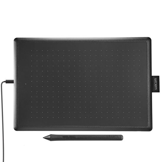 Picture of One by Wacom Drawing Tablet, Medium 10.9" x 7.4" Compact Graphics Tablet with Cordless Pen 2K, Beginners Creative Pen Tablet Drawing Pad for Chromebook, Mac, Windows