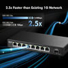 Picture of MokerLink 8 Port 2.5G Ethernet Switch with 10G SFP+, 8x2.5G RJ45 Ports Compatible with 100/1000Mbps, Metal Unmanaged Fanless Desktop|Wallmount Network Switch