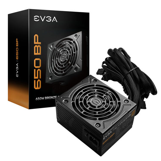 Picture of EVGA 650 BP, 80+ BRONZE 650W, 3 Year Warranty, Compact 120mm Size, Power Supply 100-BP-0650-K1