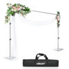 Picture of EMART Backdrop Stand, 6.5x10 ft Adjustable Photo Background Pipe and Drape Photography Kit with Heavy Duty Metal Base for Parties, Wedding, Video Studio, Birthday - Silver