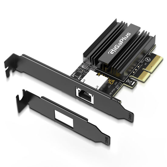 Picture of 10Gbe PCI-e Network Card, AQC113 Controller, 10G Base-T RJ45 Port NIC Card, GiGaPlus 100/1000/2500/10000Mbps Ethernet Card, 10Gb Ethernet Adapter Support Windows10/11/Windows Server/Linux