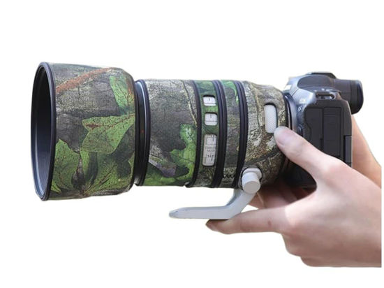 Picture of CHASING BIRDS Camouflage Waterproof Lens Coat for Canon RF 70-200mm F2.8 L is USM Rainproof Lens Protective Cover (Green Leaf Camouflage, with Extender RF 1.4X & 2X)