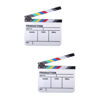 Picture of UKCOCO 2pcs Film Slate Film Equipment Movie Clapboard Clapper Production Tv Clapboard Slate for Tv/Film/Movie Acrylic Clapperboard Make a Decision Props Television