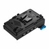 Picture of Andoer V Mount V-Lock Battery Plate Adapter with 15mm Dual Hole Rod Clamp LP-E6 Dummy Battery Adapter for BMCC BMPCC Canon 5D2/5D3/5D4/80D/6D2/7D2 for Monitor Audio Recorder Microphone