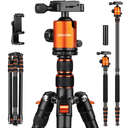 Picture of 80/85 inches Heavy Duty Tripod for Camera and Phone, 85" Camera Monopod Tripod, DSLR Binoculars Spotting Scope Camcorders Video Tripod Stand, 360 Degree Ball Head, 35 lbs Loads