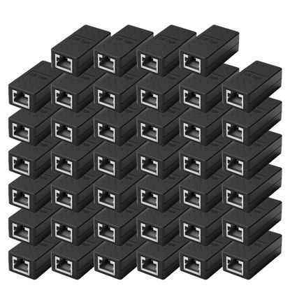 Picture of ZUZONG 40 PCS Gigabit RJ45 Coupler, Ethernet Extender Connector in Line Coupler for Cat8/Cat7/Cat6/Cat5e/Cat5 Ethernet Cable Extender Adapter Female to Female (Black)