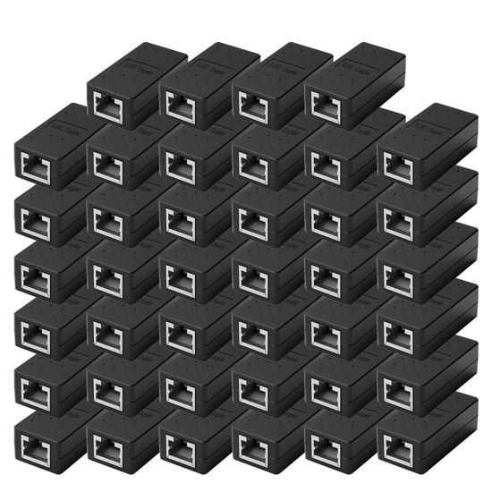 Picture of ZUZONG 40 PCS Gigabit RJ45 Coupler, Ethernet Extender Connector in Line Coupler for Cat8/Cat7/Cat6/Cat5e/Cat5 Ethernet Cable Extender Adapter Female to Female (Black)