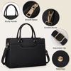 Picture of RAINSMORE Laptop Bag for Women 15.6 inch Laptop Tote Bag Waterproof Leather Work Bag Lightweight Laptop Briefcase Professional Women Business Office Bag Travel Handbag Shoulder Bag, Black