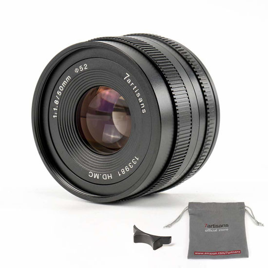 Picture of 7artisans 50mm F1.8 APS-C Manual Focus Lens Widely Fit for Compact Mirrorless Cameras Canon M1 M2 M3 M5 M6 M10 EOS-M Mount Black Color