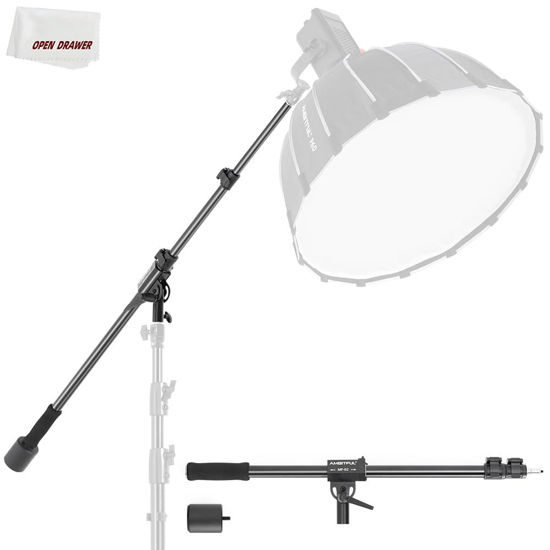 Picture of AMBITFUL Aluminum Boom Arm, 35''/ 89cm - 61''/155cm Adjustable Photography Boom Arm, 1.5KG / 3.3lb Counterweight, 1/4" Screw for Softbox, Studio Light, Flash, Umbrella, Max Load 5kg / 11lb