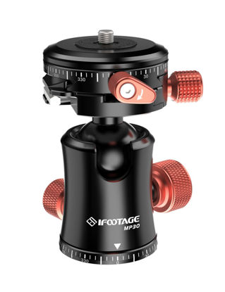 Picture of IFOOTAGE Ball Head Komodo MP30, Tripod Ball Head Mount 2 Asixs 360° Panoramic, Max Load 22lbs /10kg