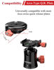 Picture of IFOOTAGE Ball Head Komodo MP30, Tripod Ball Head Mount 2 Asixs 360° Panoramic, Max Load 22lbs /10kg