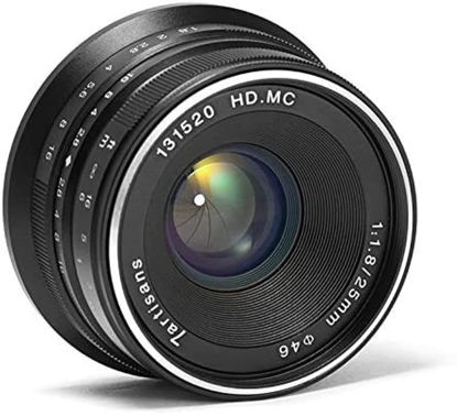 Picture of 7artisans 25mm F1.8 APS-C Frame Manual Focus Prime Fixed Lens for Canon EOS-M Mount M1 M2 M3 M5 M6 M10 M50 M100 (Black)