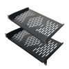 Picture of RIVECO 2PCS 1U Rack Shelves, 19” Cabinet Mount 1 U Tray Vented Cantilevers for Computer Case Shelf Mounting, 10 Inches 25CM Depth, Black