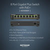 Picture of NETGEAR 8 Port PoE Gigabit Ethernet Plus Switch (GS308EP) - with 8 x PoE+ @ 62W, Desktop or Wall Mount