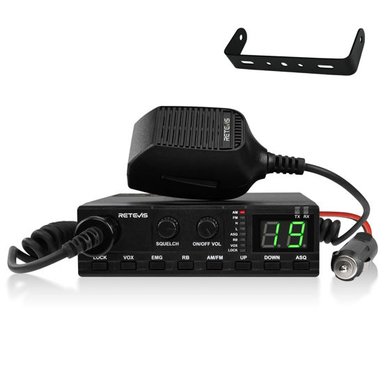 Picture of Retevis MB2 AM/FM Professional CB Radio, 40 Channels Mini Radio, Easy to Operate, Squelch Knob ASQ, VOX, Auto-Scan, CB Mobile Radio for Truckers, Black