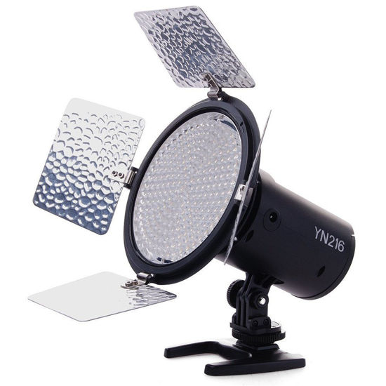 Picture of YONGNUO YN216 YN-216 LED Video Light with Adjustable 3200K-5600K Color Temperature and 4 Color Plates for Canon Nikon DSLR Cameras